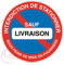 AUA SIGNALETIQUE - Panneau interdiction de stationner sauf livraison sous peine de mise en fourrière - Ø 450 mm, PVC 1.5mm