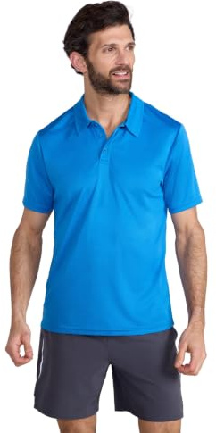 Mountain Warehouse Endurance IsoCool Mens Polo - UV Protection Top, Sweat Wicking T-Shirt, Breathable Tee Shirt - for Spring Summer, Running, Hiking & Outdoors Blue 3XL
