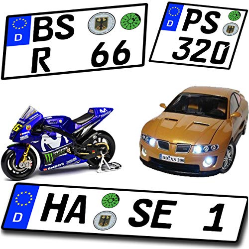 alles-meine.de GmbH Wunschkennzeichen für Modellauto und Motorrad hochglänzend und selbstklebend für alle Maßstäbe - 1/6-1/10-1/12-1/18-1/24-1/32-1/43-1/60-1/64 -..