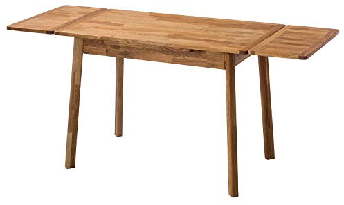 Nordic Story Esstisch Mini 1 (ausziehbar) • Rechts und Links erweiterbar • Für kleine Küchen & Esszimmer • Massivholz (Eiche) • Eiche Natur • Holztisch (110-170 x 65 x 75 cm)