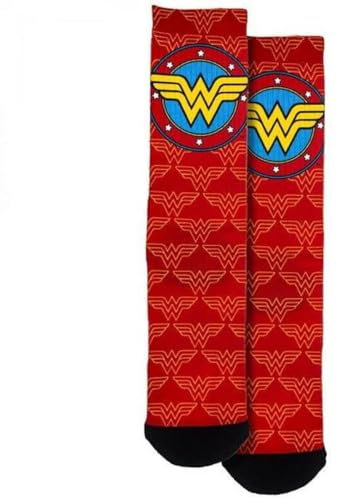Spoontiques Fun Crew Socken, Einheitsgröße, Wonder Woman Logo, Einheitsgröße
