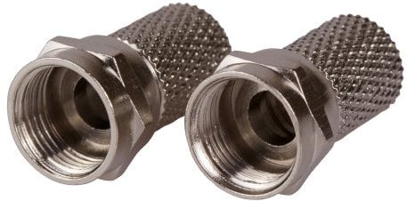 Maplin F Type Twist on Connector RG6U for TV Satellite Aerial Coaxial Cable - Pack of 2
