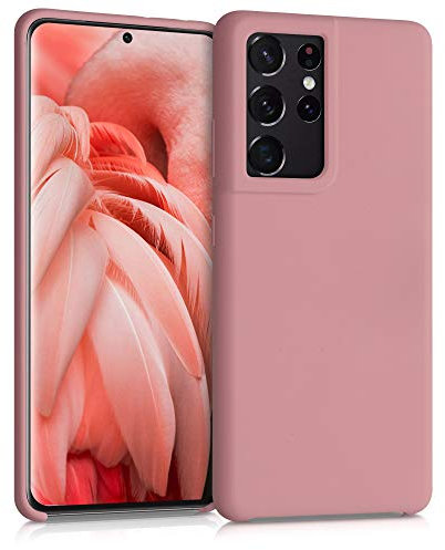 kwmobile Cover per Samsung Galaxy S21 Ultra Custodia - Back Case per Smartphone in Silicone TPU - Protezione Gommata - rosa invernale