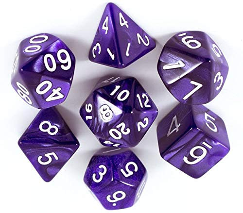 BOBOZHONG Dadi Poliedrici,7 PCS Poliedrici Dadi da Gioco, Layered Polyhedral D&D Dice, per Dungeons And Dragons DND Rpg Giochi da Tavolo MTG (Viola)