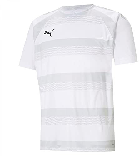 PUMA Herren Teamvision Jersey Shirt, Puma White-glacier Gray-puma Black, L EU