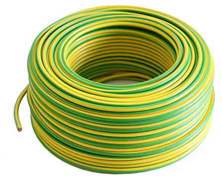 Aderleitung -Verdrahtungsleitung - Erdungskabel - Einzelader flexibel - PVC Leitung - H07 V-K 16 mm² - Farbe: gelb/grün 10m/25m/50m/100 m frei wählbar (50 Meter)