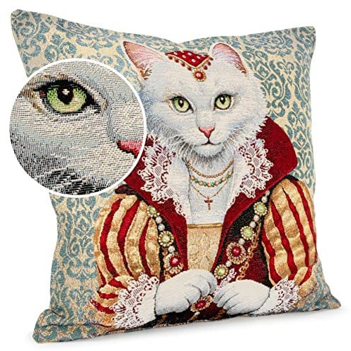 ANRO Kissenbezug Dekokissen Kissen Sofakissen Kissenbezüge Kissenhülle Gobelin Königin 45x45cm ohne Füllung