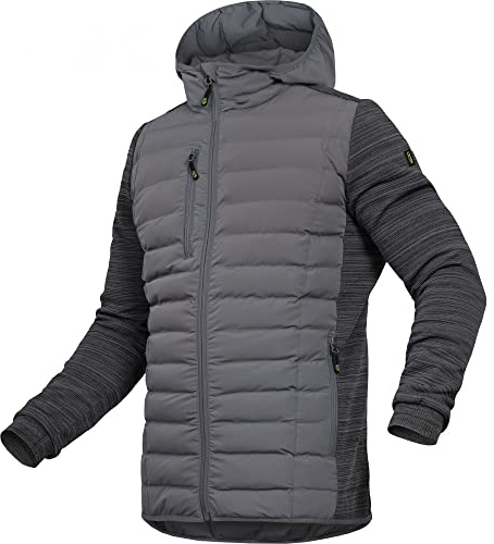 Leibwächter Hybridjacke Herren mit Kapuze – Kornblau – XS – Moderne & Wärmende Jacke – Allwetter Hybrid Steppjacke Übergangsjacke – Strapazierfähige Reißverschluss Taschen