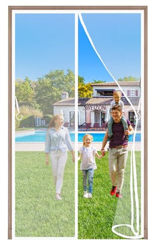 zanzariera porta camper 80x200cm Zanzariera Magnetica Anti Insetti Traspirante Chiusura Automatica per Porta Finestra Balcone Soggiorno Facile Da Installare - Bianco A