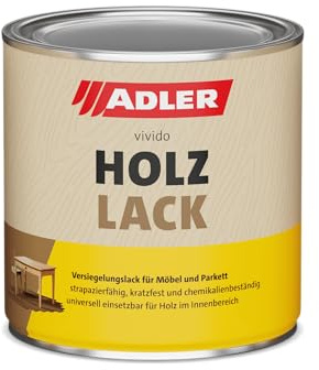ADLER Holzlack Farblos, Halbmatt, Versiegelung für Möbel und Parkett innen, 375 ml
