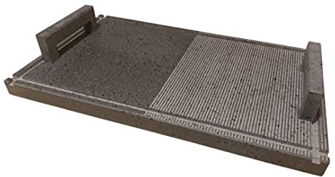 Petrantiqua® Piastra Refrattaria Artigianale Barbecue in Pietra Lavica Etna con Manici Rigata e Liscia Ottima per Carne Pesce e Verdure Scanalatura di Scolo (50x30 Spessore 3 cm)