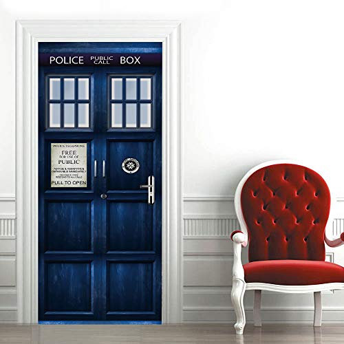 Adesivo in vinile con stampa di Dr Who The Tardis, 200 cm x 79 cm