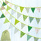FUNVCE Wimpelkette Stoff Girlande, 12M 42pcs Wimpelkette Outdoor Vintage Wimpel Girlande für Mädchen Babyparty und Kinderzimmer Deko Hochzeits Geburtstag Party (Blue)