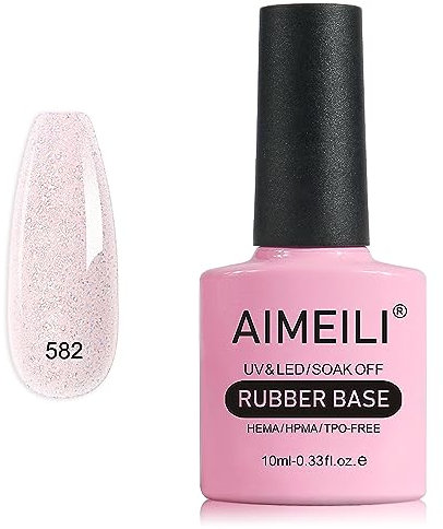 AIMEILI Rubber Base Gel Soak Off UV LED Rubber Base Coat Nägel Unterlack Gel Nagellack Maniküre 10ml (582)