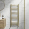 DuraTherm® 1200 x 450mm Curved Heated Towel Rail Radiator Modern Central Heating Bathroom Warmer Wall Mounted Ladder Rad, Brushed Brass