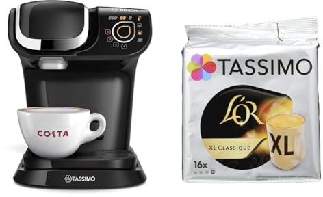 Tassimo Bosch My Way 2 TAS6502GB Coffee Machine, 1500 Watt, 1.3 Litre - Black With L'OR XL Classique Bundle x 80 drinks