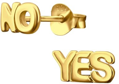 FIVE-D Ohrringe Yes No aus 925 Sterling Silber (Gold)