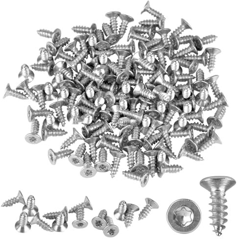 130 Stück selbstschneidende Torx-Schrauben, M4x12mm Torx-Schrauben mit flachem Kopf, Edelstahl 304 Holzschrauben für Heimwerker, Schreiner oder Befestigungselemente wie Möbel, Technik (TX20)