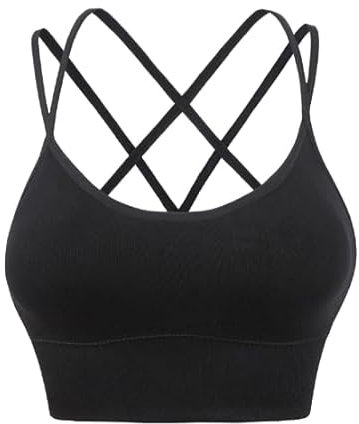 CALIYO Sport BH Damen Bra, Yoga BH Damen Kreuz Rücken Sport Bustier Gepolsterter, Bustier Gepolsterter Push Up