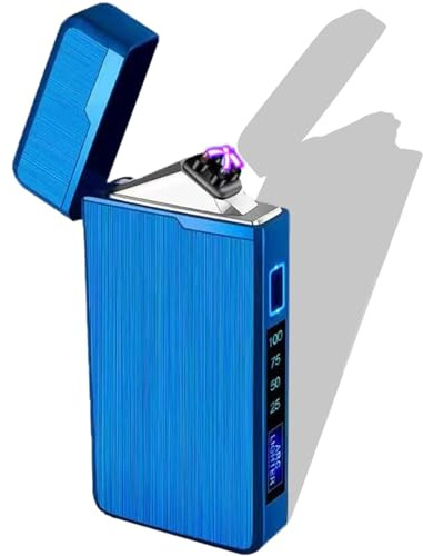 Hundopony for Dad Lighter for Men USB Rechargeable Plasma Dual Arc Lighter for Candle Camping Women Accessories (Blue)