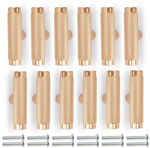 Bwindech 12 paquetes de manijas de armarios enrollados dorados de 50 mm, manijas de armarios de cajones de muebles
