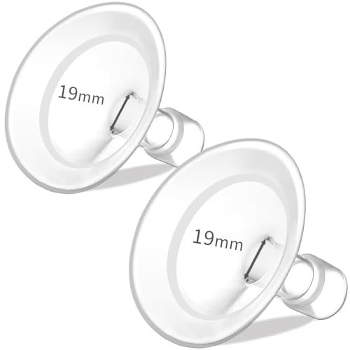 PumpMom-us 19mm Shields Flanges Pump Parts for Medela, Replace Flange Compatible with Medela Breast Pumps PersonalFit, Freestyle, Maxflow, Freestyle Flex Swing Maxi Connector