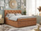 MKS MEBLE Boxspringbett 120x200 mit Matratze und Topper, Boxspringbett 120x200 mit Bettkasten und Kopfteil- Alda - H4 Orange Struktur