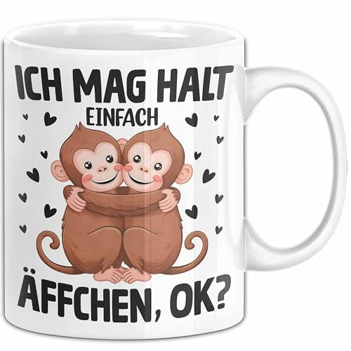 Ich Mag Halt Äffchen Mädchen Affe Tasse (Weiß)