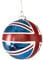 Union Jack Bauble for Christmas Tree - 8 Cm Diameter Red White and Blue Christmas Decorations