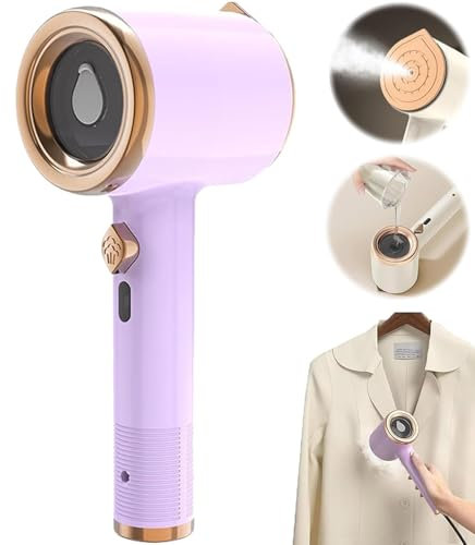 Emboadlie Steamer, Tragbare Mini-Bügelmaschine, 2024 Neues Mini Reisebügeleisen, Reise Dampfbügeleisen, Schnelles Aufheizen Kleider Dampfer, Nass- und Trocken-Bügeleisen Dampf für Haus, Reisen (Lila)