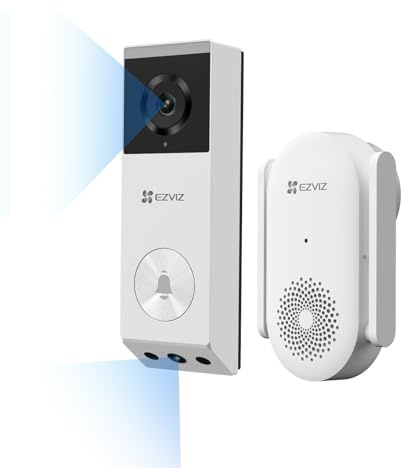 EZVIZ Videocitofono EP3x, doppia lente 3MP/2K e 2MP Smart Doorbell Camera, campanello batteria senza fili, rilevamento movimento umano e pacchetto, visione notturna a colori, conversazione