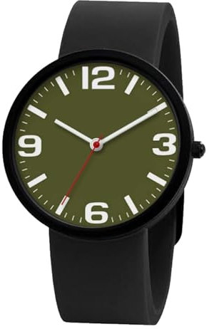 NUOVO Uhren Unisex Uhr Easy Lesen Uhr mit Großen Zahlen Casual Analog Quarz Wasserdicht Sport Digital Herrenuhren Damenuhren Grün Zifferblatt Silikonband Damenuhr