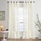 MIULEE Spitzenvorhänge mit Transparent Lichtdurchlässige Vorhänge Muster Gardinen mit Ösen 2er Set Voile Vintage Europäische Stil für Schlafzimmer und Wohnzimmer, 2X H245 x B150 cm, Elfenbeinweiß