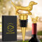 LKKCHER Gold Dackel Weinflaschenverschluss, Dackel Geschenke, Dackel Deko Geburtstagsgeschenk Weingeschenke für Männer Papa Frauen, Dackel Weihnachtsschmuck, Flaschenverschlüsse für Wein Champagner