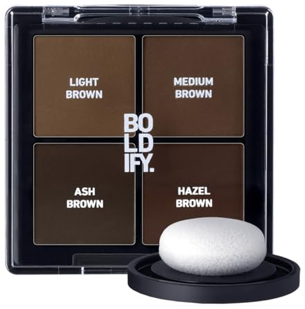 BOLDIFY Hairline Powder Color Sample Kit - Root Touch Up Hair Color for Gray Coverage - Bald Spot Concealing Hair Powder for Women & Men - 24-Hour Stain-Proof - Light + Medium Browns