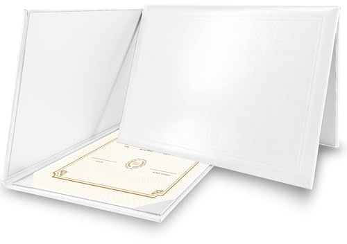 GraduationMall Diploma Cover Certificate Holder Graduation Covers for A4 Paper Classic Smooth White