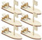 Liuer 6PCS Segelboote aus Holz, Holzdeko Segelboote aus Holz Geschenke für Zusammensetzen Bemalen und Verzieren (B)