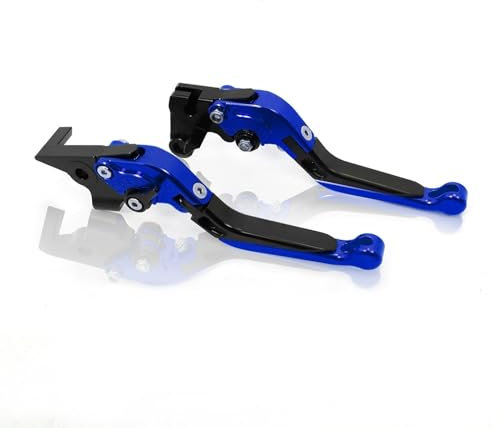 BSBZGKGPBW Motorrad Kupplung bremshebel Motorrad Ausziehbarer Bremskupplungshebel Für Yamaha Für FZ6 FZ 6 Für FAZER Für XJ6 FZ6R Für FZ8 Verstellbarer Klapp Kupplungshebel(Blue 2)