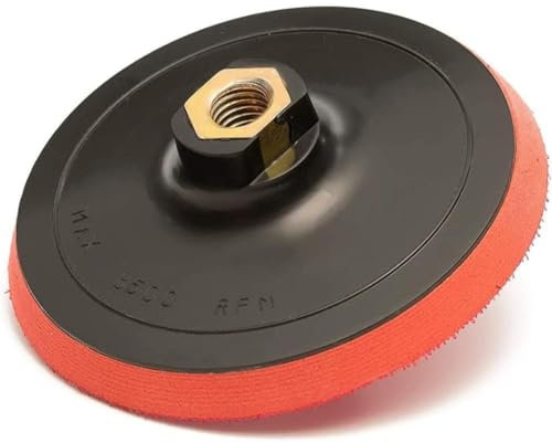 PARENCE.- Plateau de Ponçage 125mm M14 avec Adaptateur – Disque Support pour Meuleuse et Perceuse – Compatible Ponceuse Orbitale – Vitesse 12 500 tr/min)