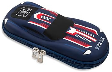 Pigna Federmäppchen BBurago Auto Blau, Hart geformt mit Innenfächern, Stifthalter und Netz, Exklusive Kollektion BBurago x