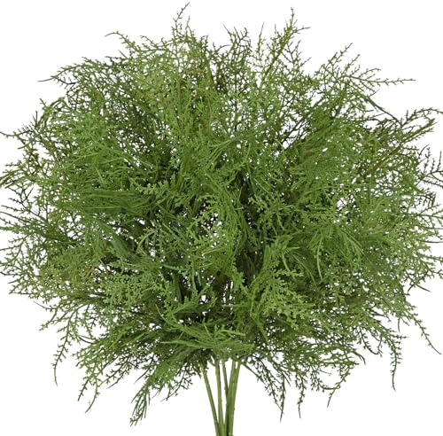 Hollyone 2 mazzi di felci artificiali da 50 cm, felci finte con foglie artificiali, mazzo di verde per interni, per giardino, ufficio, tavolo, casa, centrotavola, decorazione per finestre