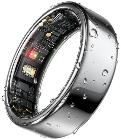 HOU Anillo Inteligente, Sin Suscripción, Cerámica Negra, Talla 10