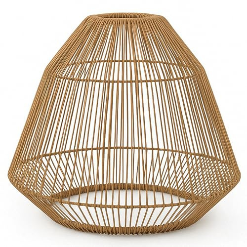Lampenschirm im Boho-Stil, natürlich, geflochten, aus Polyrattan, Maya-Shade, Höhe 39 cm