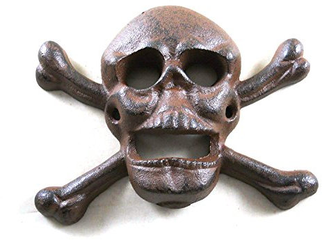 Cast Iron Wall Mounted Skull & Crossbones Bottle Opener