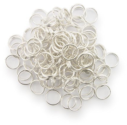 WEBandBUY Schlüsselringe/Split Rings 8mm Durchmesser Farbe Silber 15g ca.100 STK