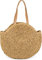 styleBREAKER runde Damen Basttasche mit langen Henkeln | Geflochtene Korbtasche als Strandtasche oder Shopper | Großes Hauptfach mit Reißverschluss, Farbe:Braun