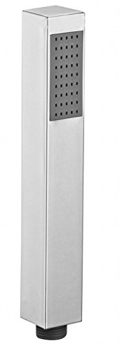 Chrome Square Pencil Head Handset with Standard Fittings | Modern High-Pressure Square Bath Shower | Handheld Water Saving Square Shower Head | Power Spray Shower Head for Bathroom - Chrome