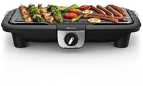 Tefal Barbecue électrique de table, 2500 W, Thermostat réglable, 5 températures, Surface de cuisson XXL, Jusqu’à 10 personnes, Easy Grill XXL BG920812