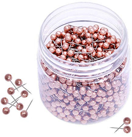 Fenteer 400x Pinnadel Set Perlenkopf Pinnadeln Stecknadel Pins Nadeln für, Schule, Rotgold