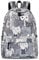 YANAIER Waterproof School Backpack for Girls Teens Cute Print Bookbag Laptop Backpack Women Travel Casual Daypack Grey Cat